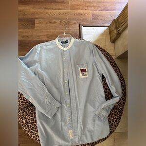 Large Polo Ralph Lauren Embroidered Patch Button-Down Shirt